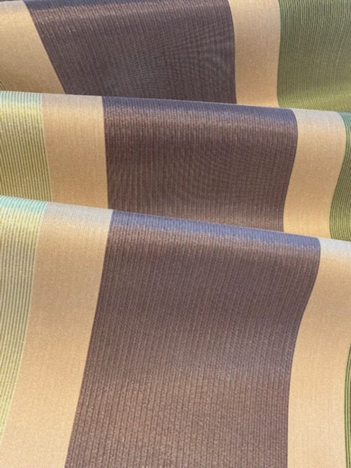 Green /Mink Stripe Running Across the Fabric