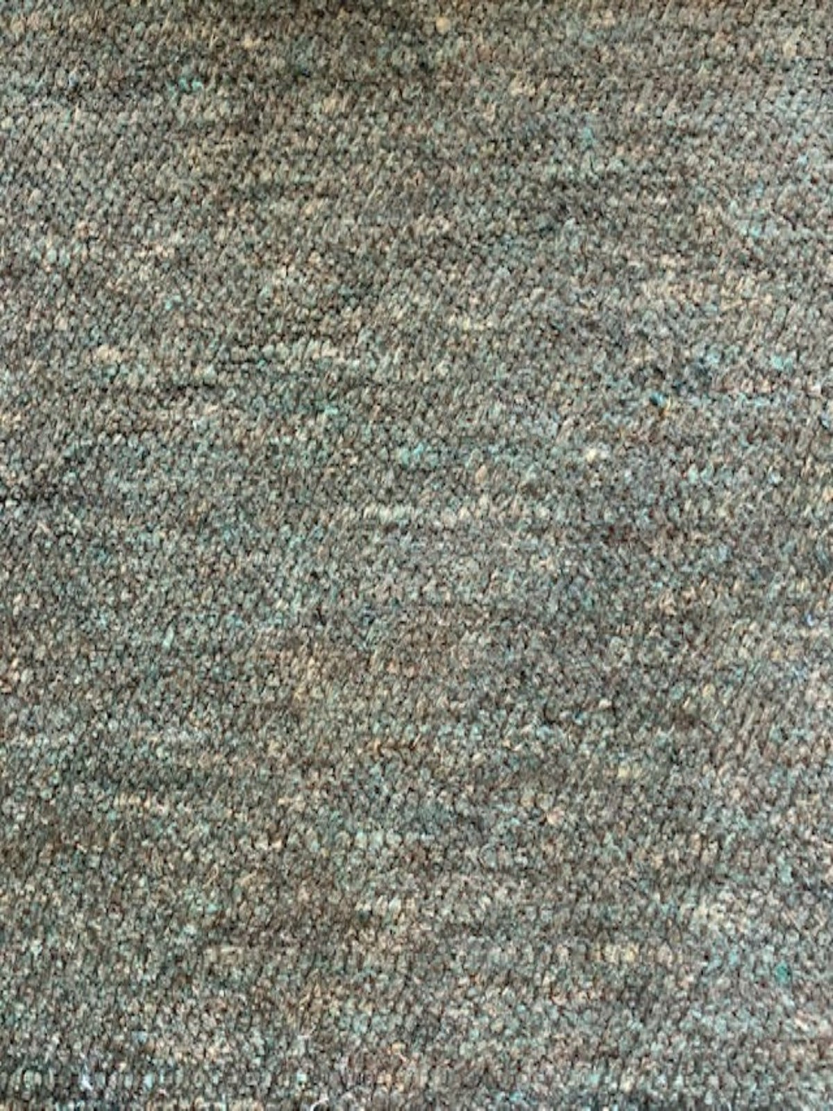 Green Mottled Heavy Brushed Chenille. Brown Reverse