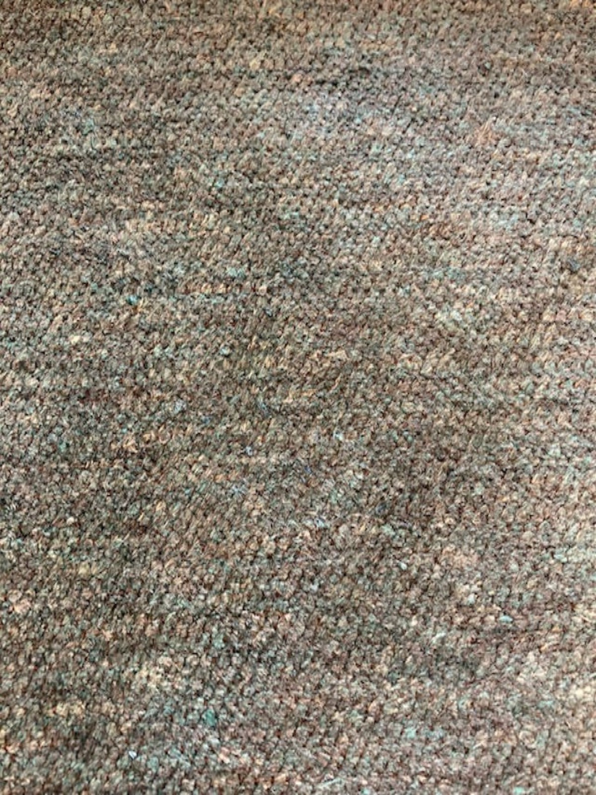 Green Mottled Heavy Brushed Chenille. Brown Reverse