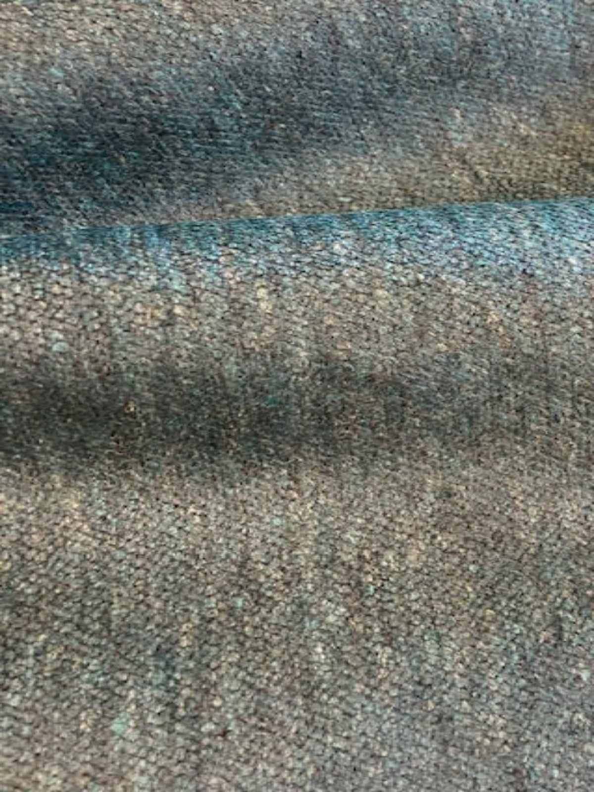Green Mottled Heavy Brushed Chenille. Brown Reverse
