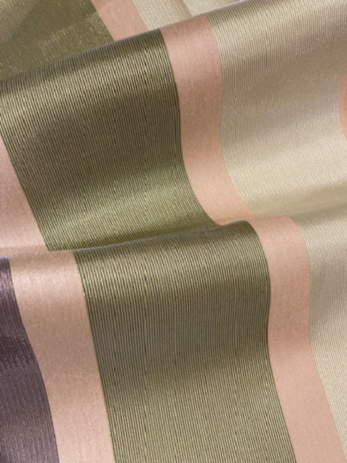 Lime & Mauve Woven Stripe Fabric
