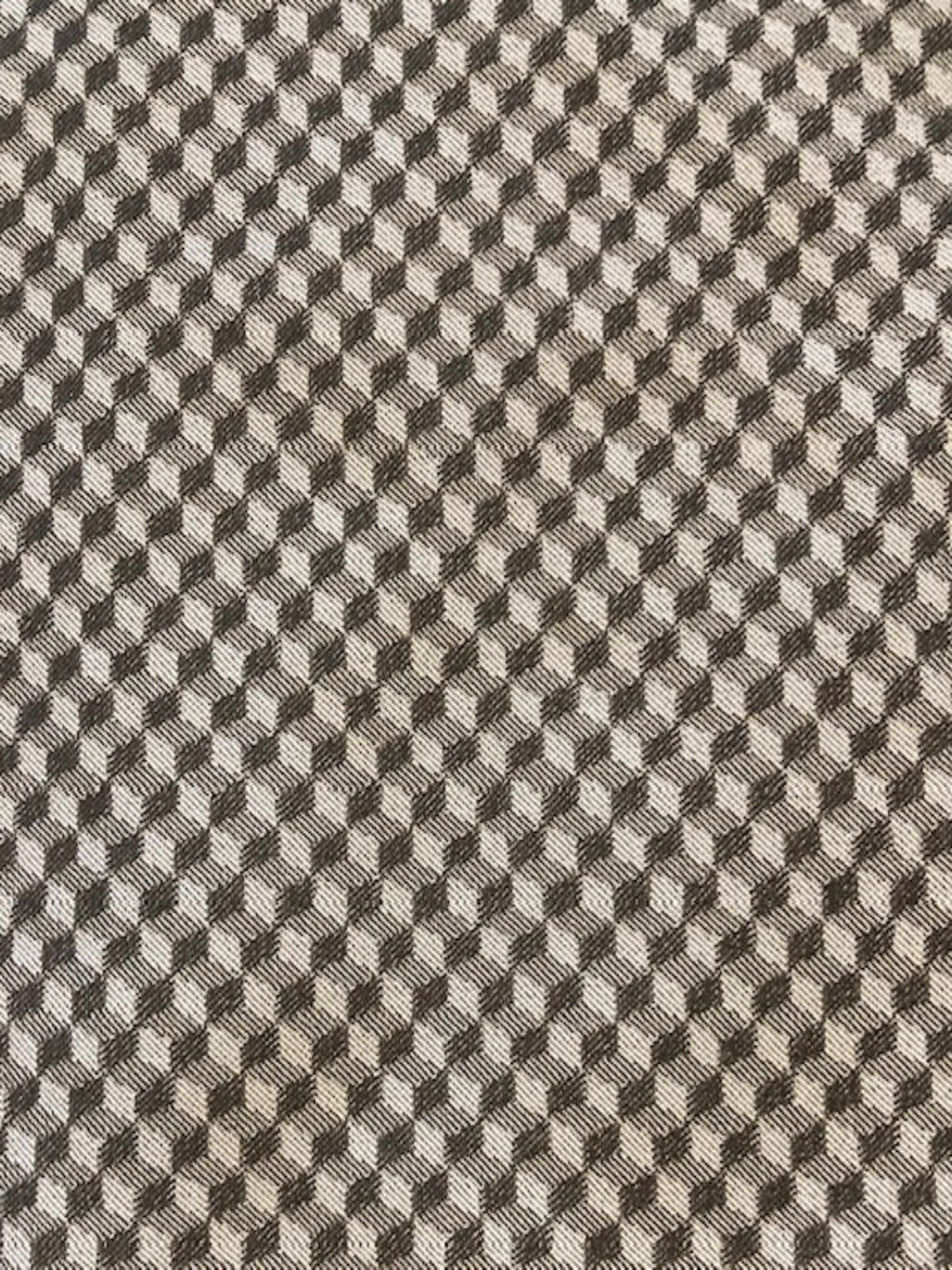 Grey 3D Mini Cube Effect Woven With One Way Stretch
