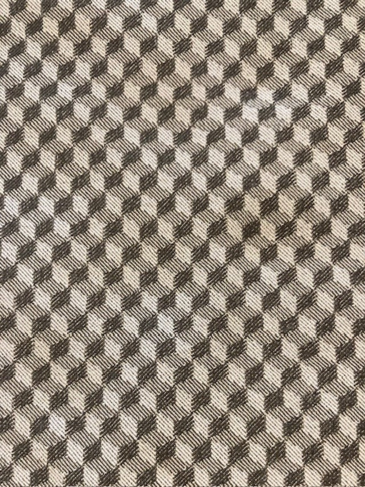 Grey 3D Mini Cube Effect Woven With One Way Stretch