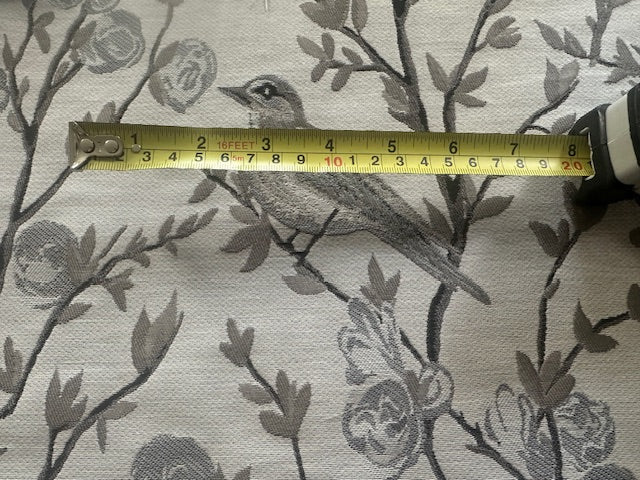 Mink Grey Jacquard Trailing Branches with Perching Birds Furnishing