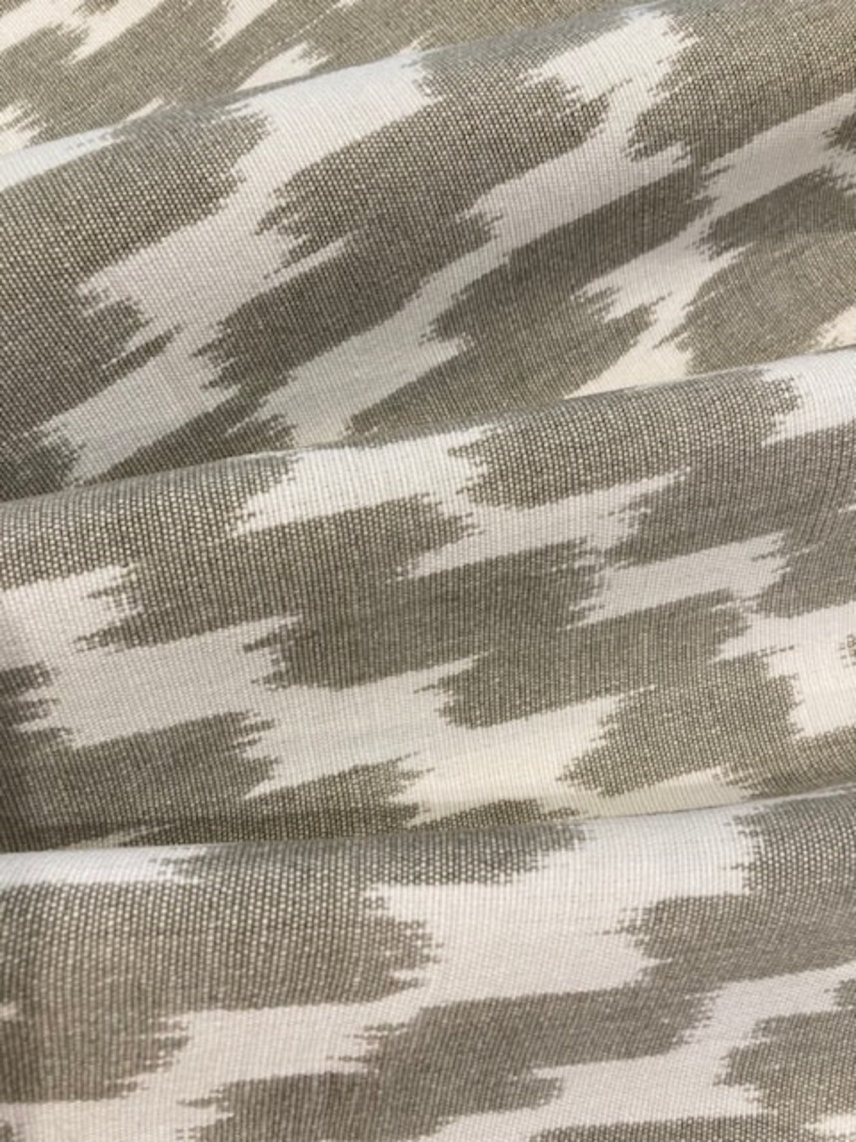 Grey Brushstrokes forming Diamond Shapes on Cotton