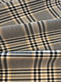 Black Check with Mustard Highlight - One Way Stretch