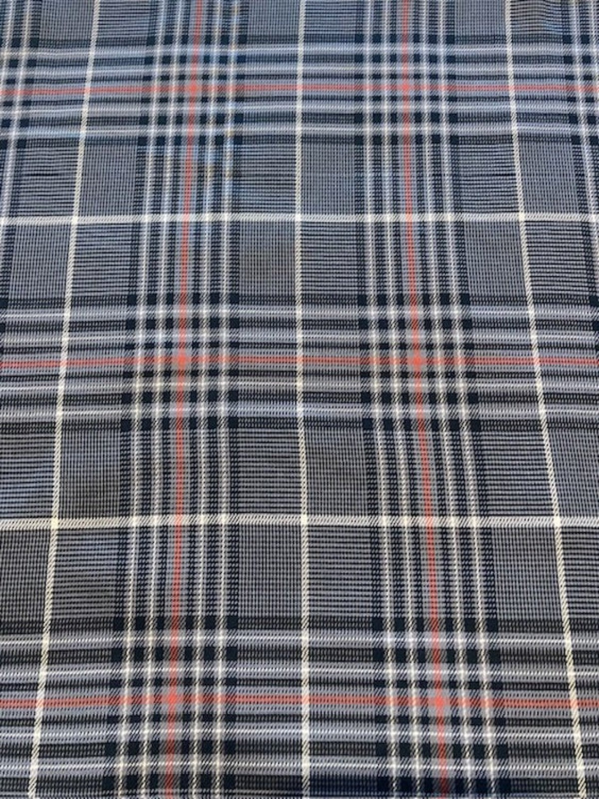 Charcoal Check with Red Highlight Summer Weight