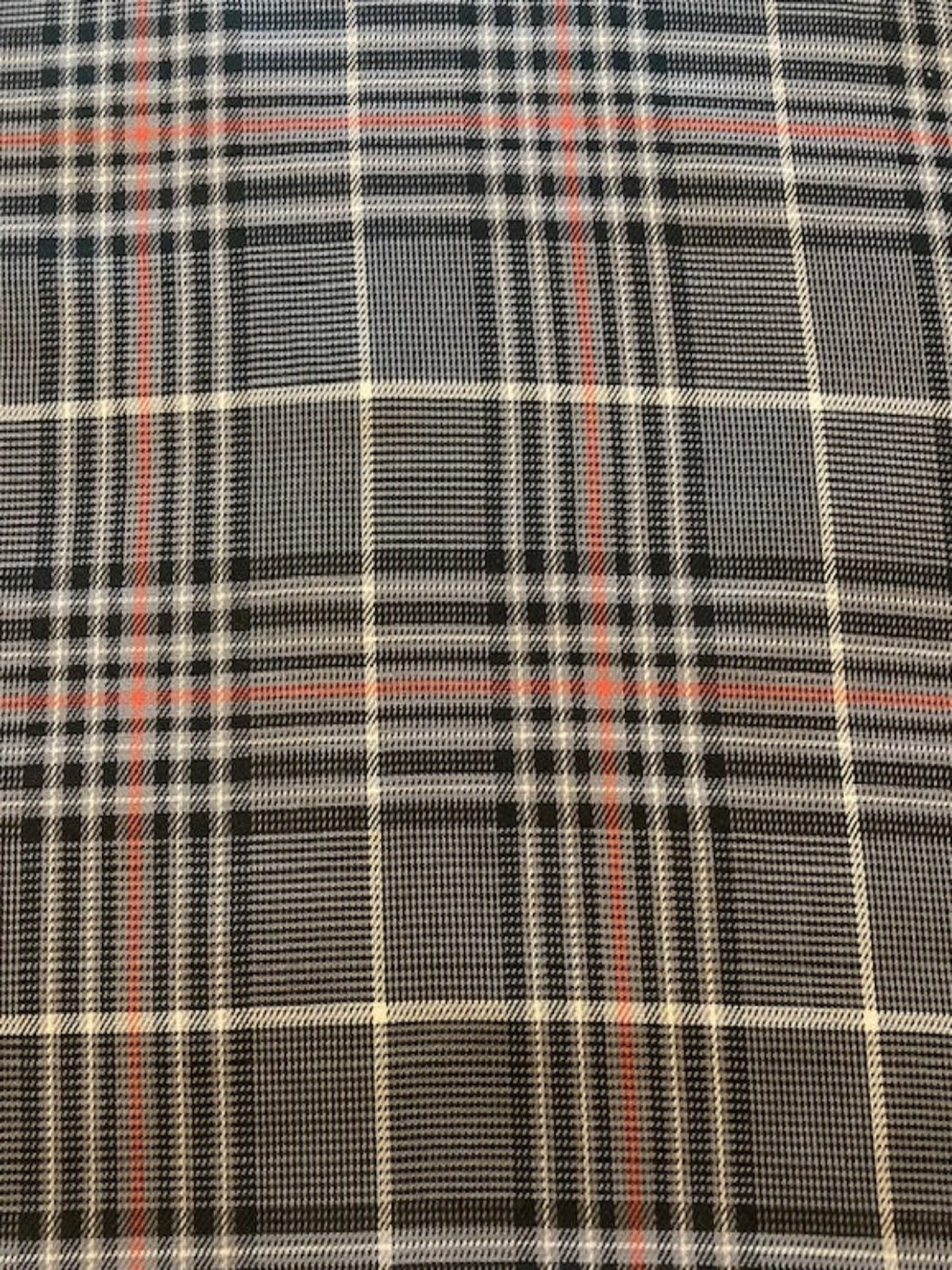 Charcoal Check with Red Highlight Summer Weight