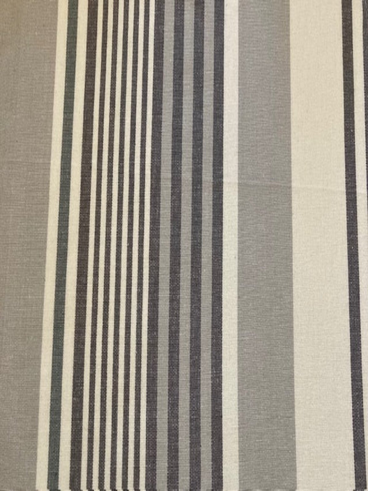 Grey Stripes on Wide 250cm Cotton. Stripes run along the fabric
