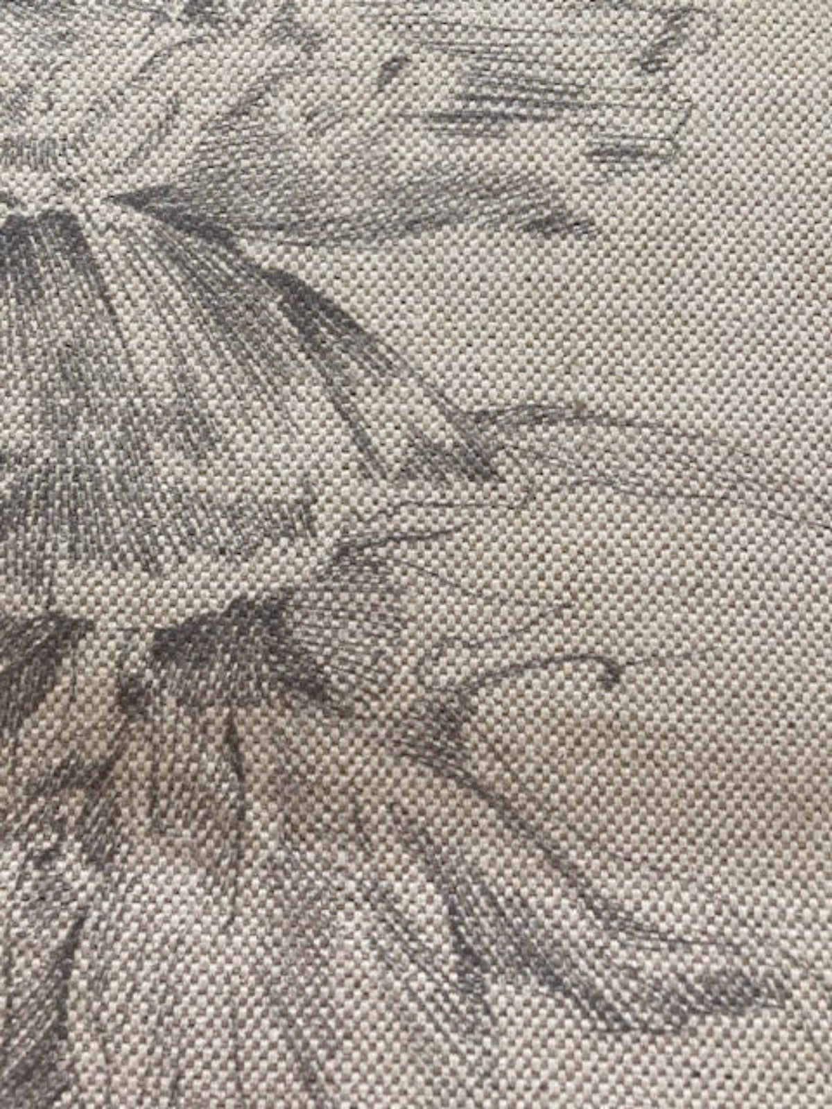 Grey Pencil Sketch Flower on Cotton/Linen Hopsack – "Art of the Loom – Chatsworth"
