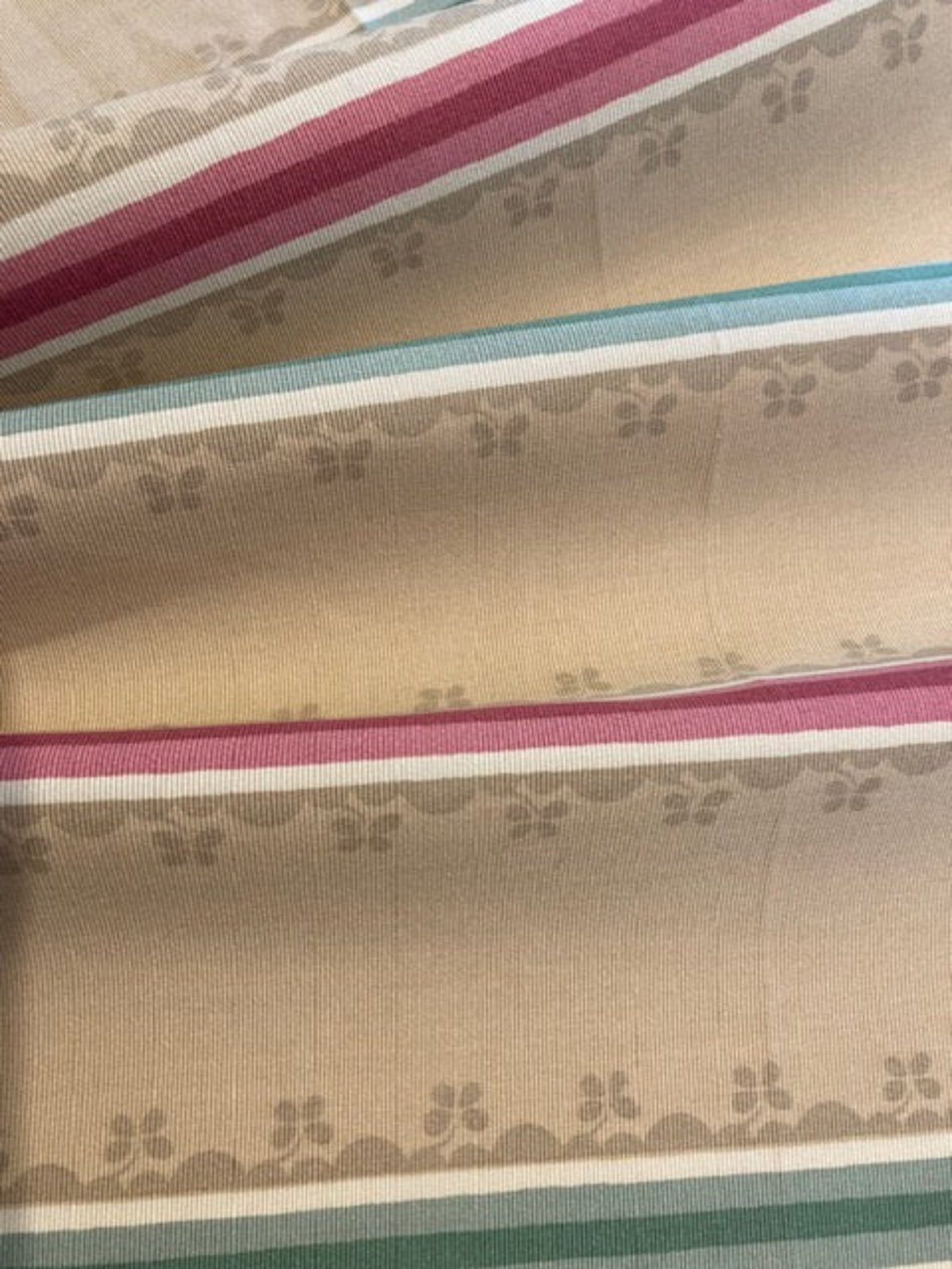 Red & Green Stripe Cotton Fabric – “Zoffany Florette Stripe”