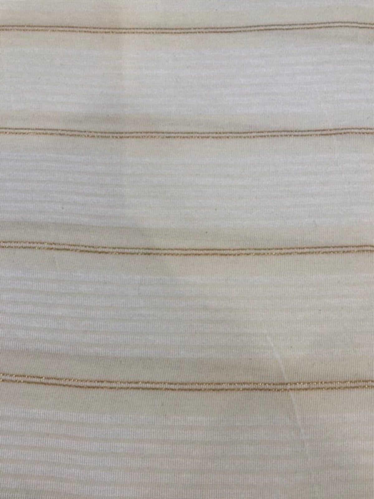 Ivory Tubular Knitted Stripe with Gold Lurex – Stylish Knit Fabric