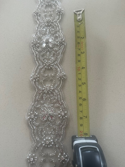 Heavily Crystal & Beaded Trim, 7cm Wide