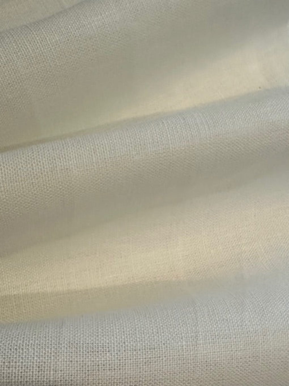 Ivory Plain Weave with Some Slubs. Linen/Cotton Mix Firm Handle