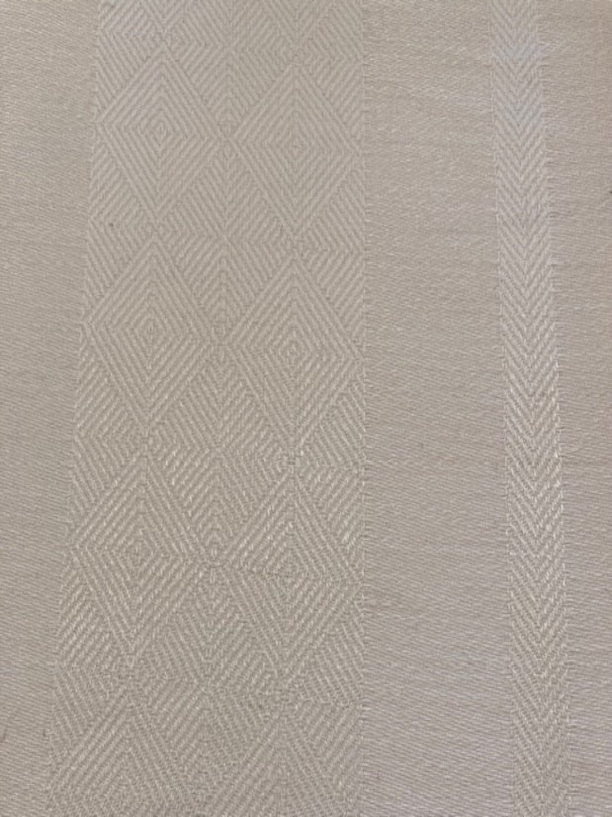 Ivory on Ivory Linen Jacquard Stripe - Stripes running along the Fabric