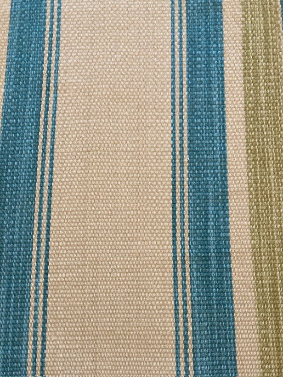 Lime & Turquoise Textured Stripe Cotton Fabric