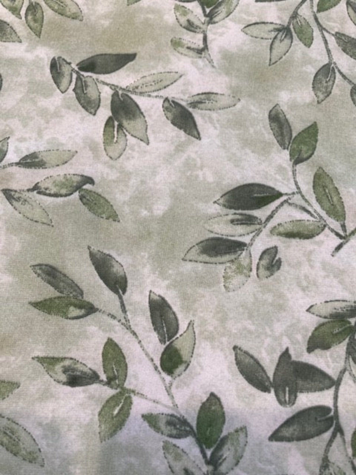 Shades of Green Leaf Sprigs on Silky Woven – Lightweight & Elegant Fashion Fabric