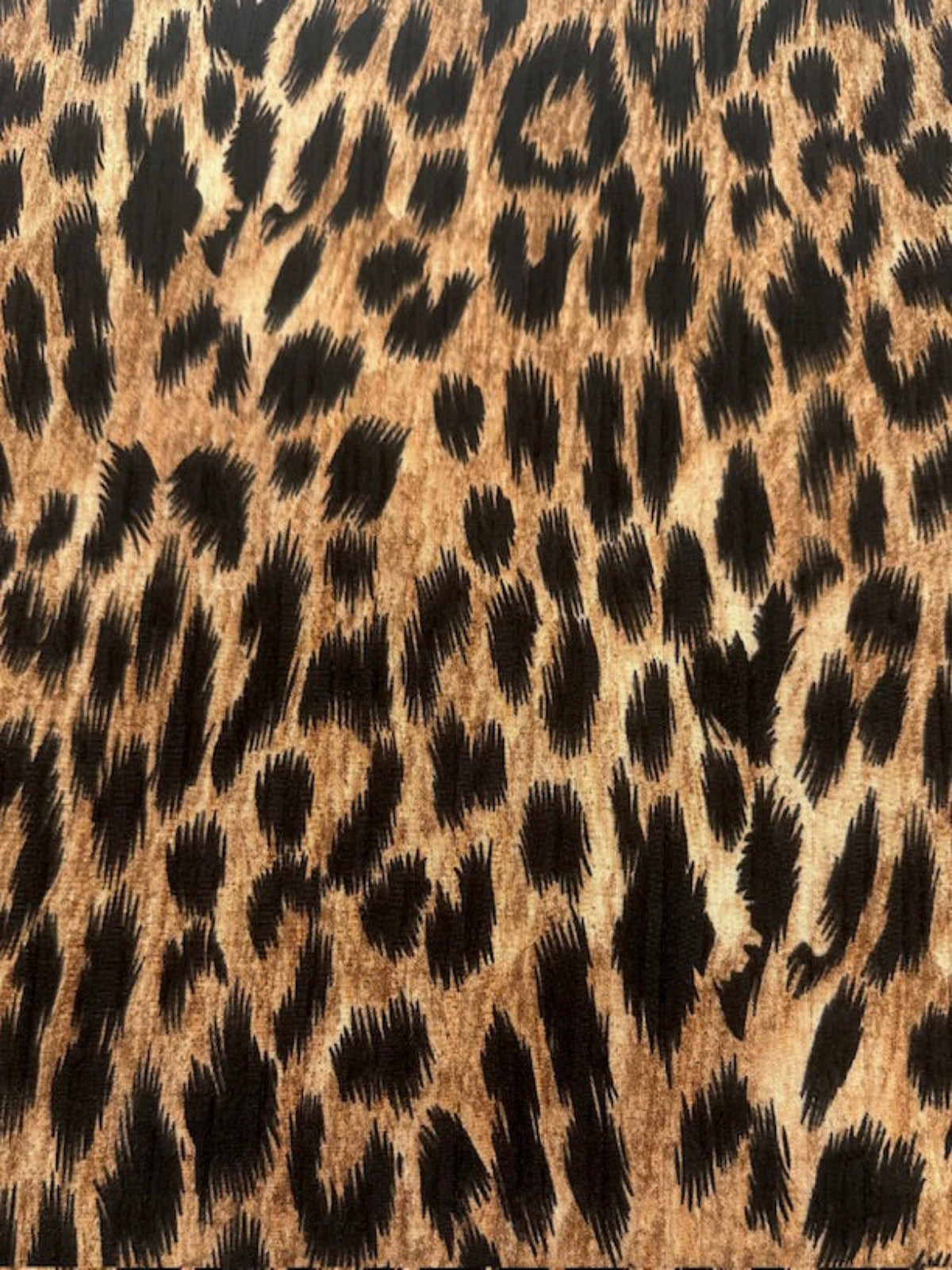 Brushstroke Effect Brown Crepe Leopard Print