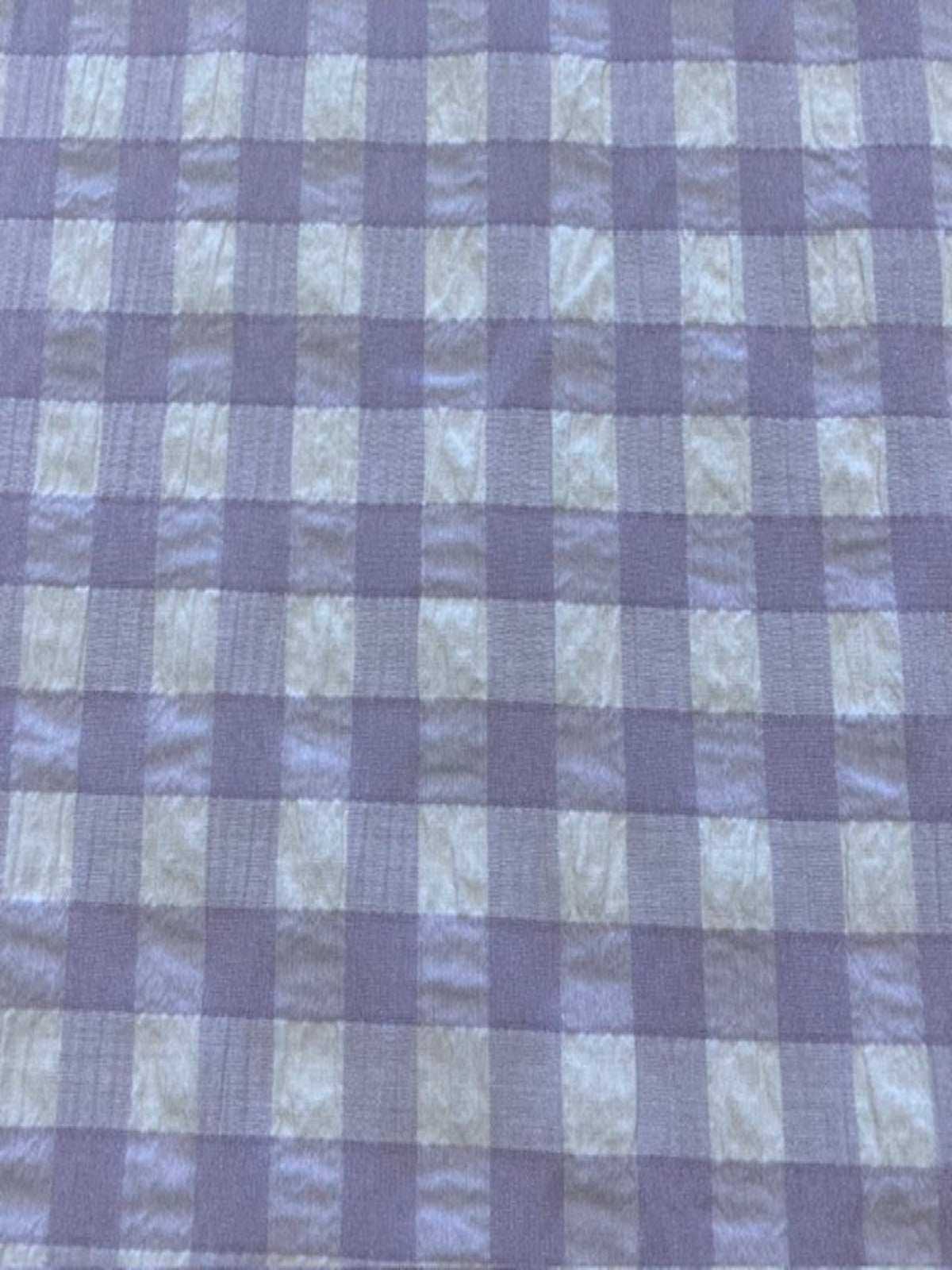 Mauve Seersucker 12mm Gingham Check
