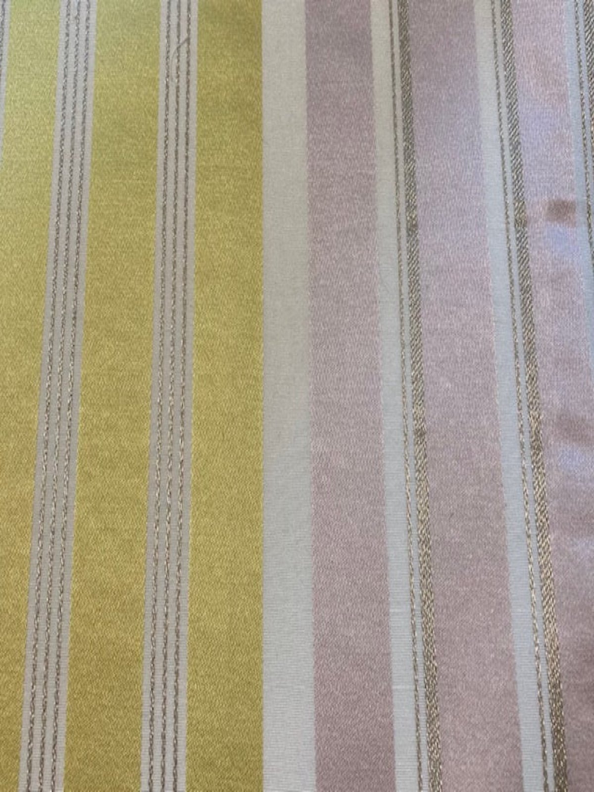 Pale Lilac & Lime Stripe with Lurex Detail
