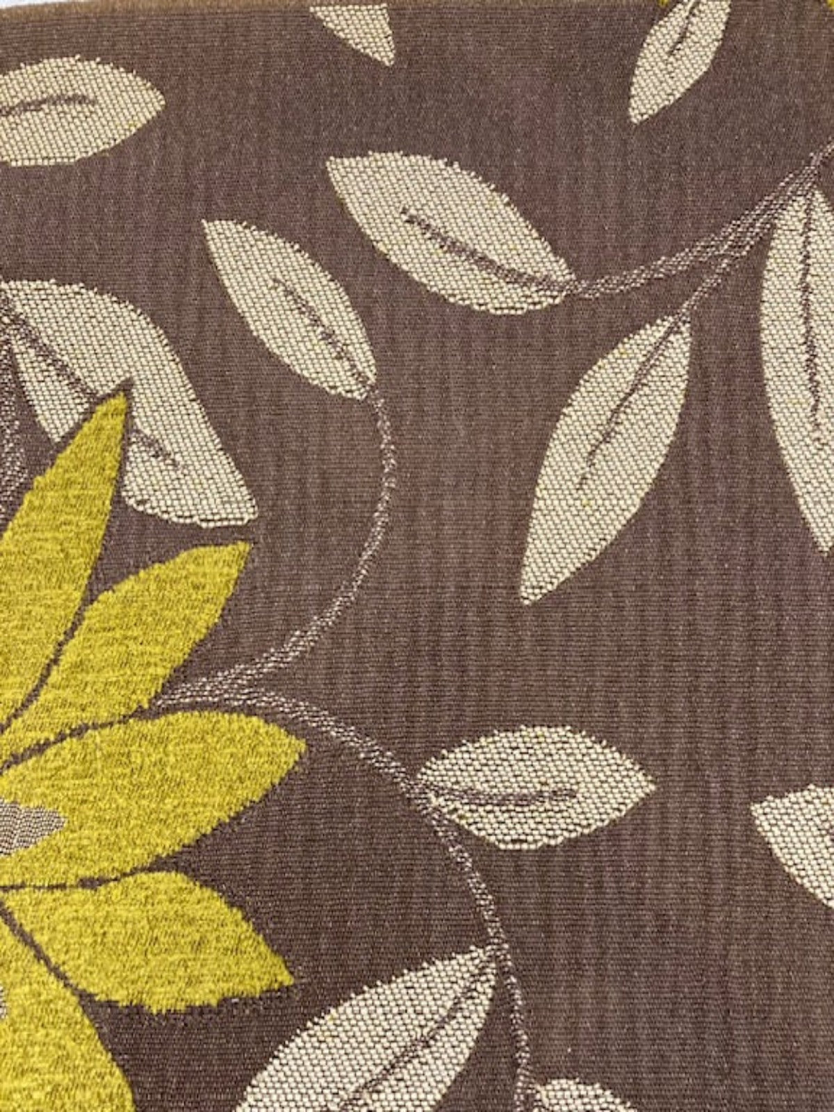 Olive Green Flower & Leaf Heavy Jacquard on Mink. Reversible