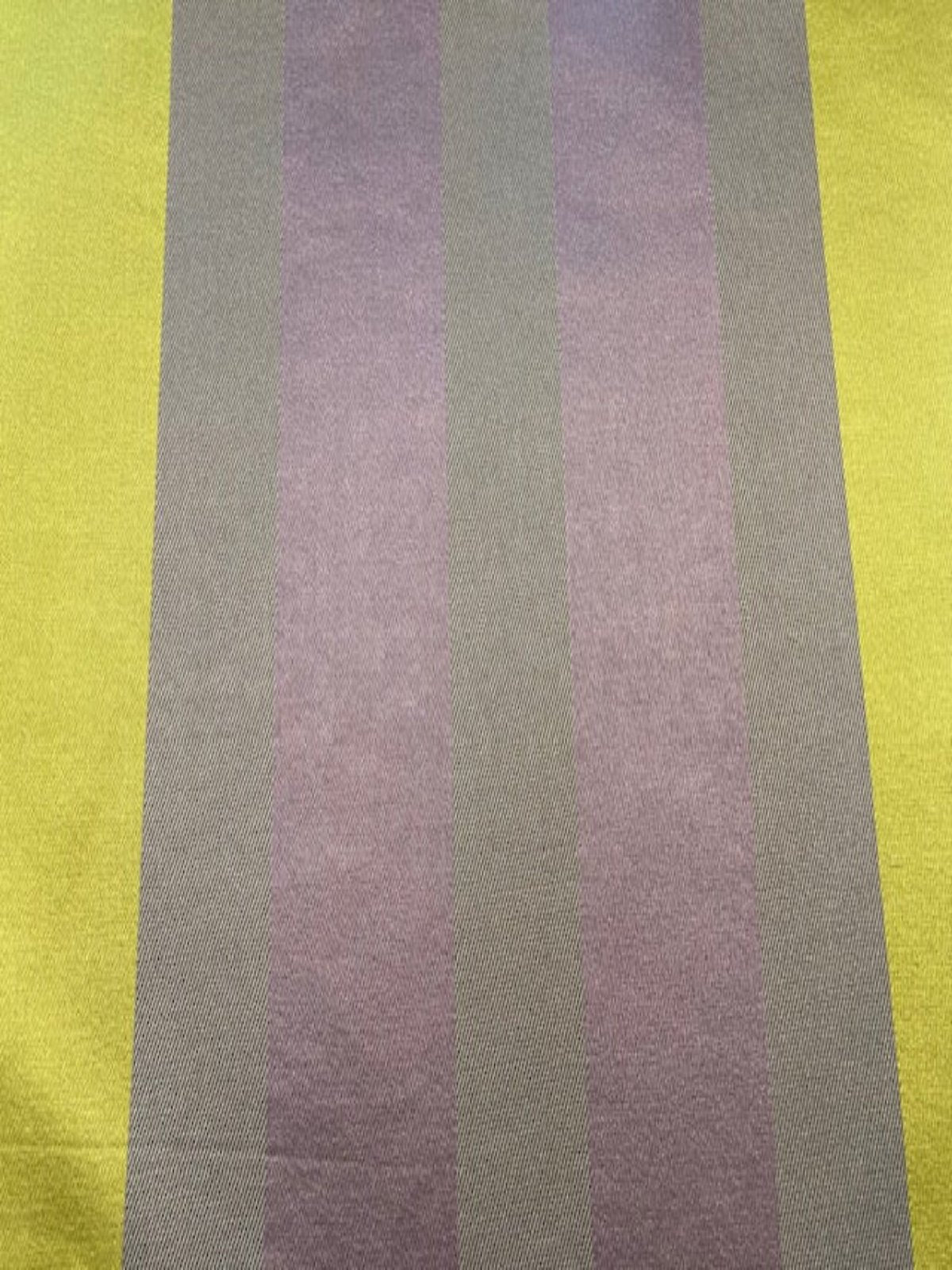Lime, Purple & Lilac Satin Silk Mix Stripe Fabric