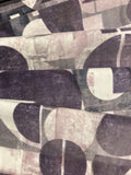 Dark Mauve Circle & Block Overlapping Abstracts on Velvet " Harlequin - Segments"