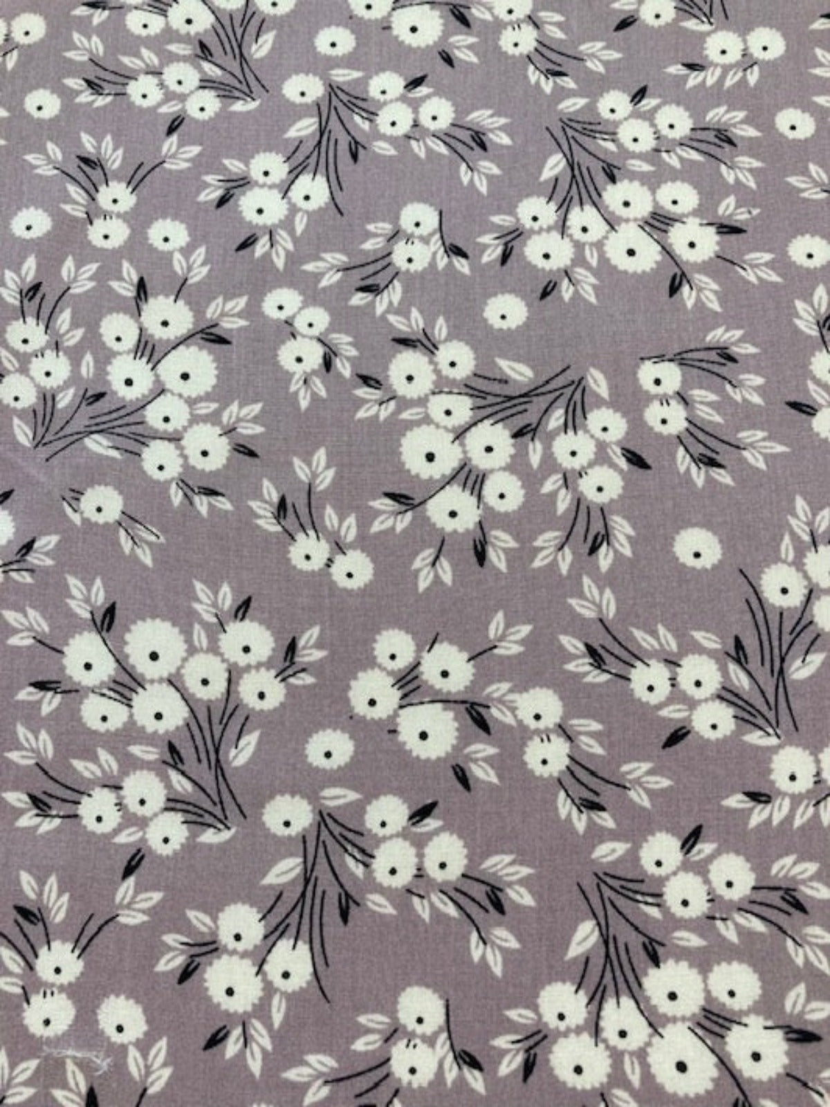 Flowers on Mauve Viscose – Soft Floral Dress Fabric