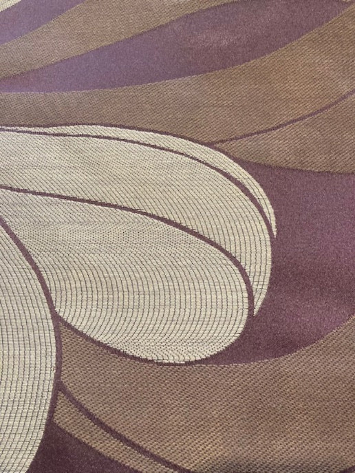 Mulberry /Brown Abstract Swirl Damask with Fire Retardant Finish