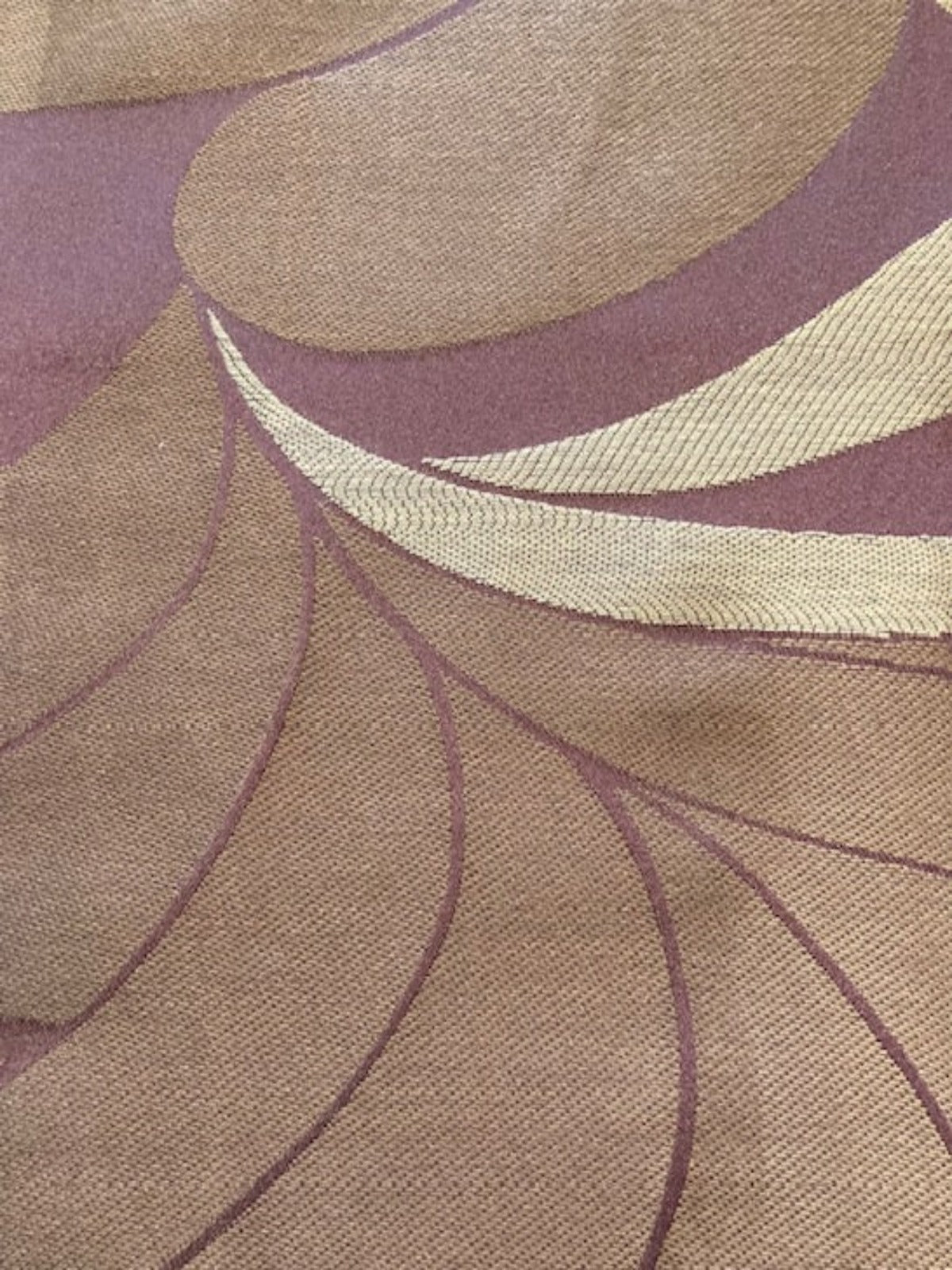Mulberry /Brown Abstract Swirl Damask with Fire Retardant Finish