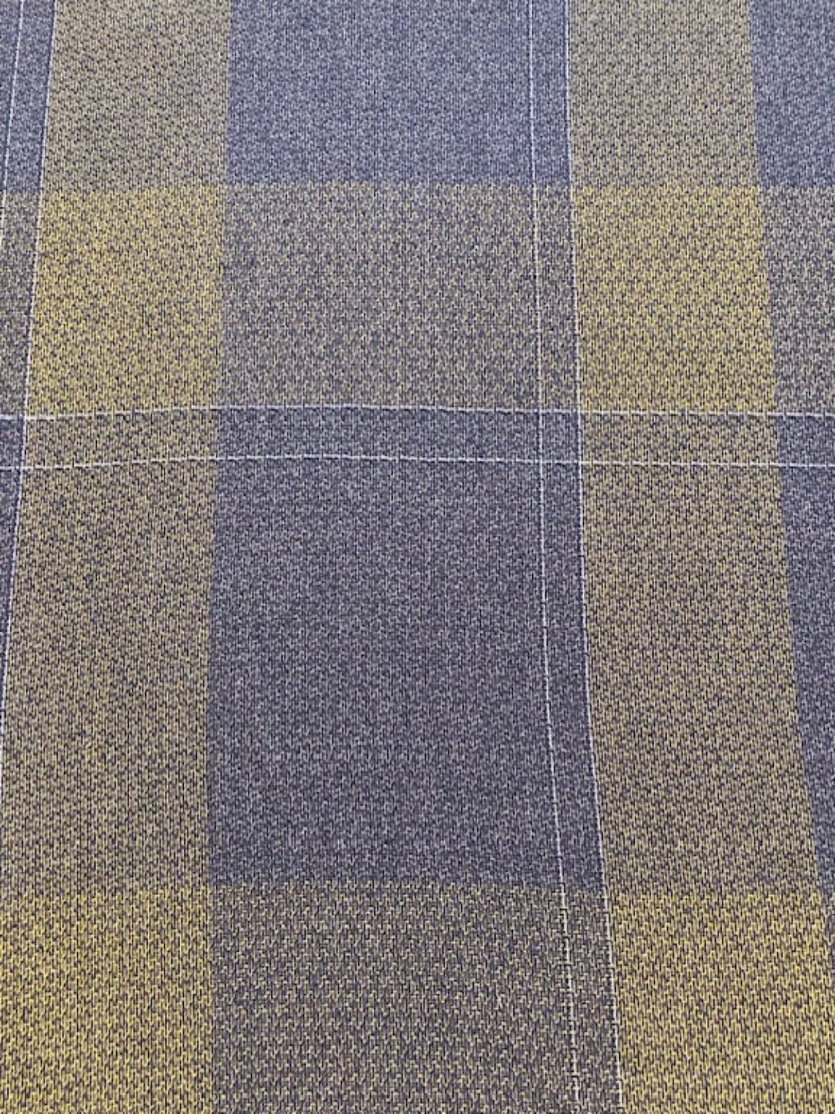 Mustard & Dark Grey Check Fabric – Textured Viscose for Jackets & Dresses