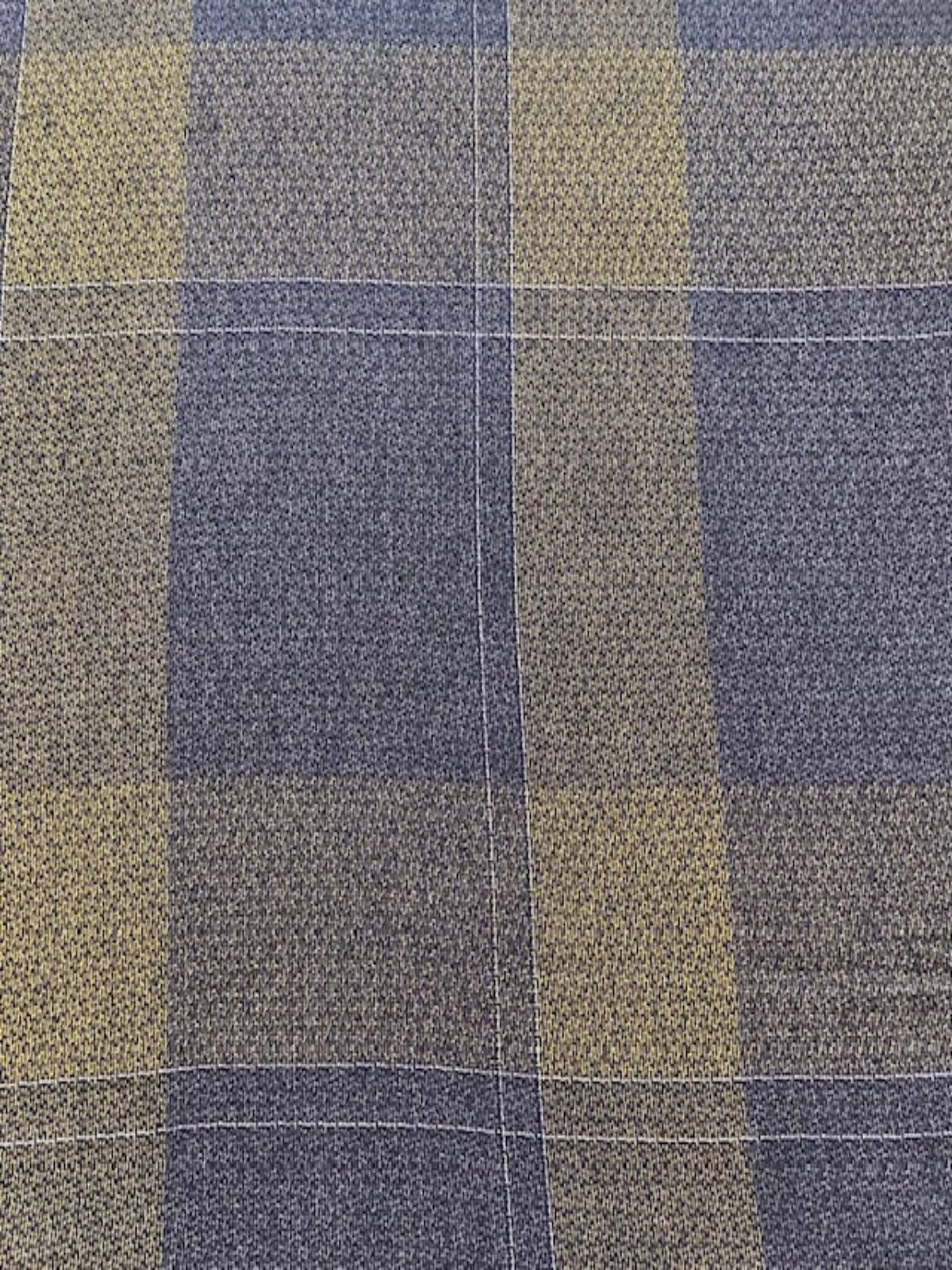 Mustard & Dark Grey Check Fabric – Textured Viscose for Jackets & Dresses