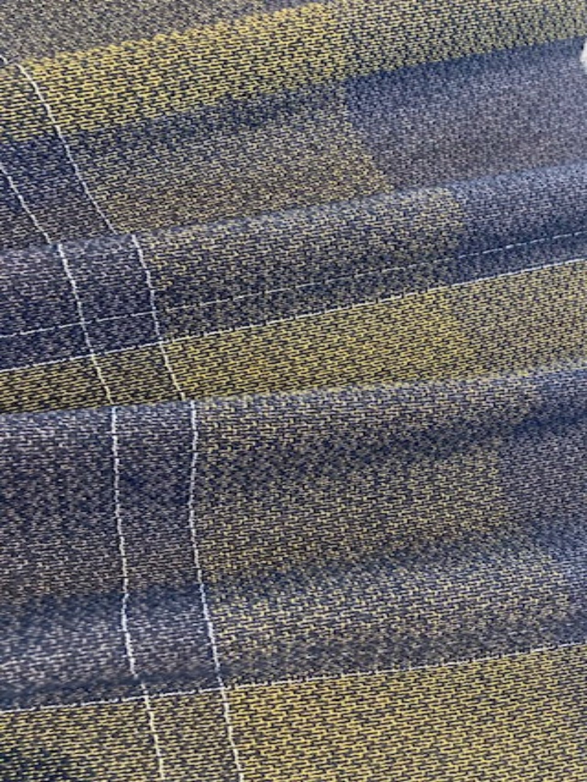 Mustard & Dark Grey Check Fabric – Textured Viscose for Jackets & Dresses