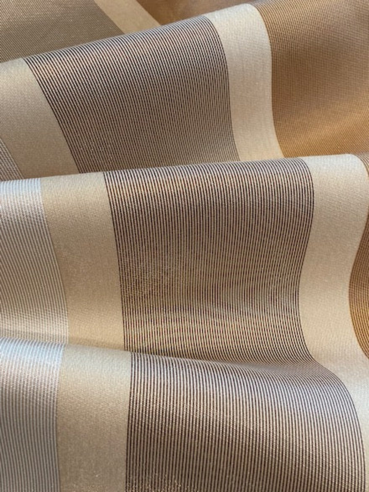 Golden Honey & Wheat Tone Stripes. Stripes Running Across the Fabric