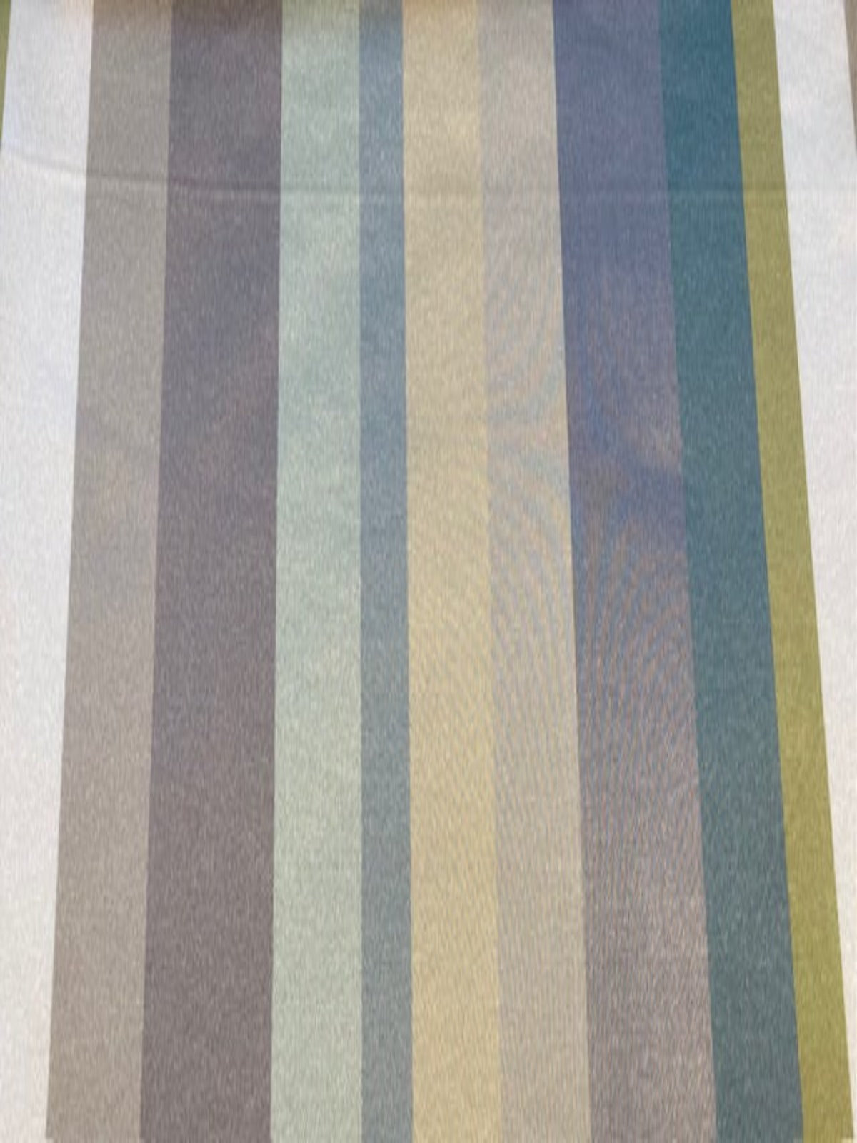 Green & Grey Printed Stripe Silk/Cotton Satin