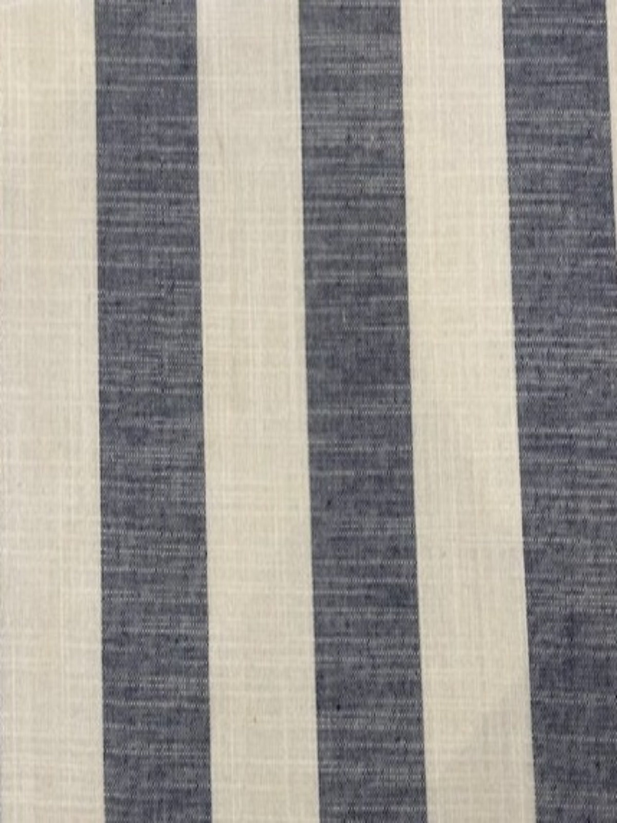 Black Navy and White 4cm Colour Woven Stripe - Running along the Fabric