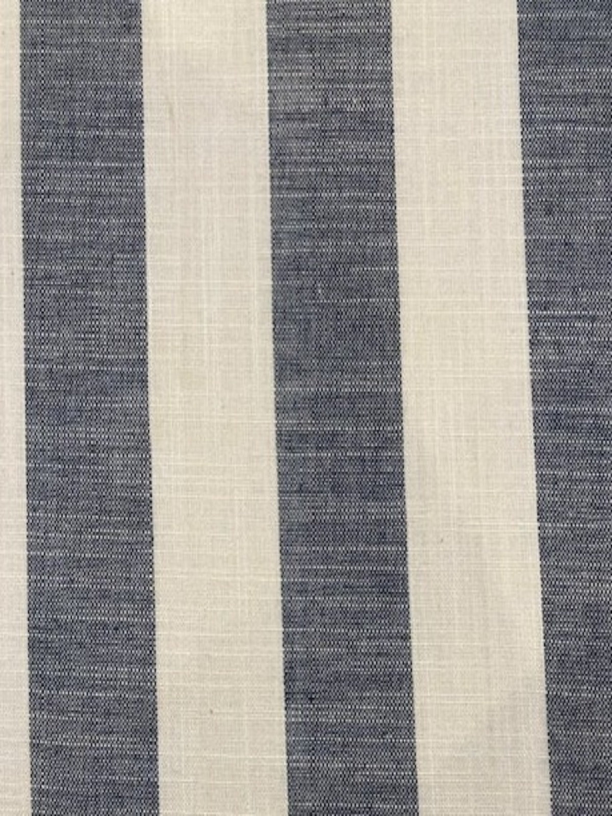 Black Navy and White 4cm Colour Woven Stripe - Running along the Fabric