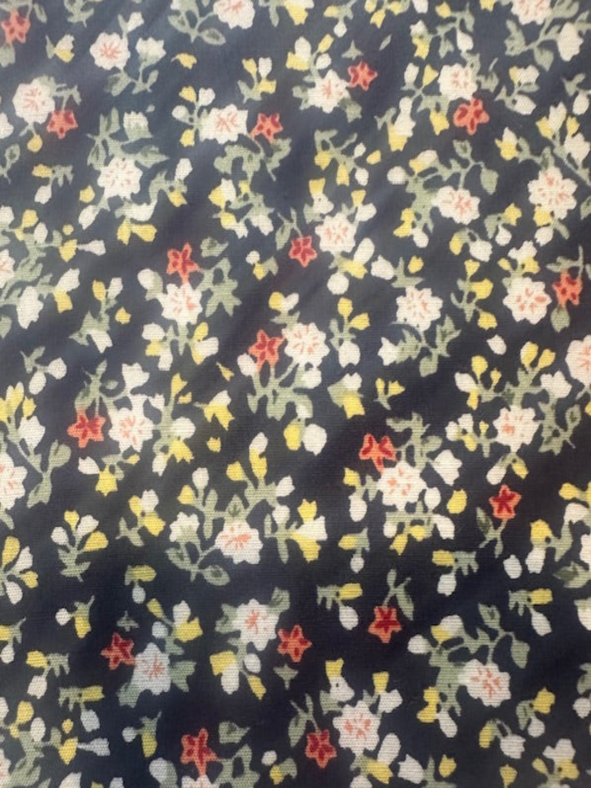 Ditsy Floral on Navy Cotton Poplin