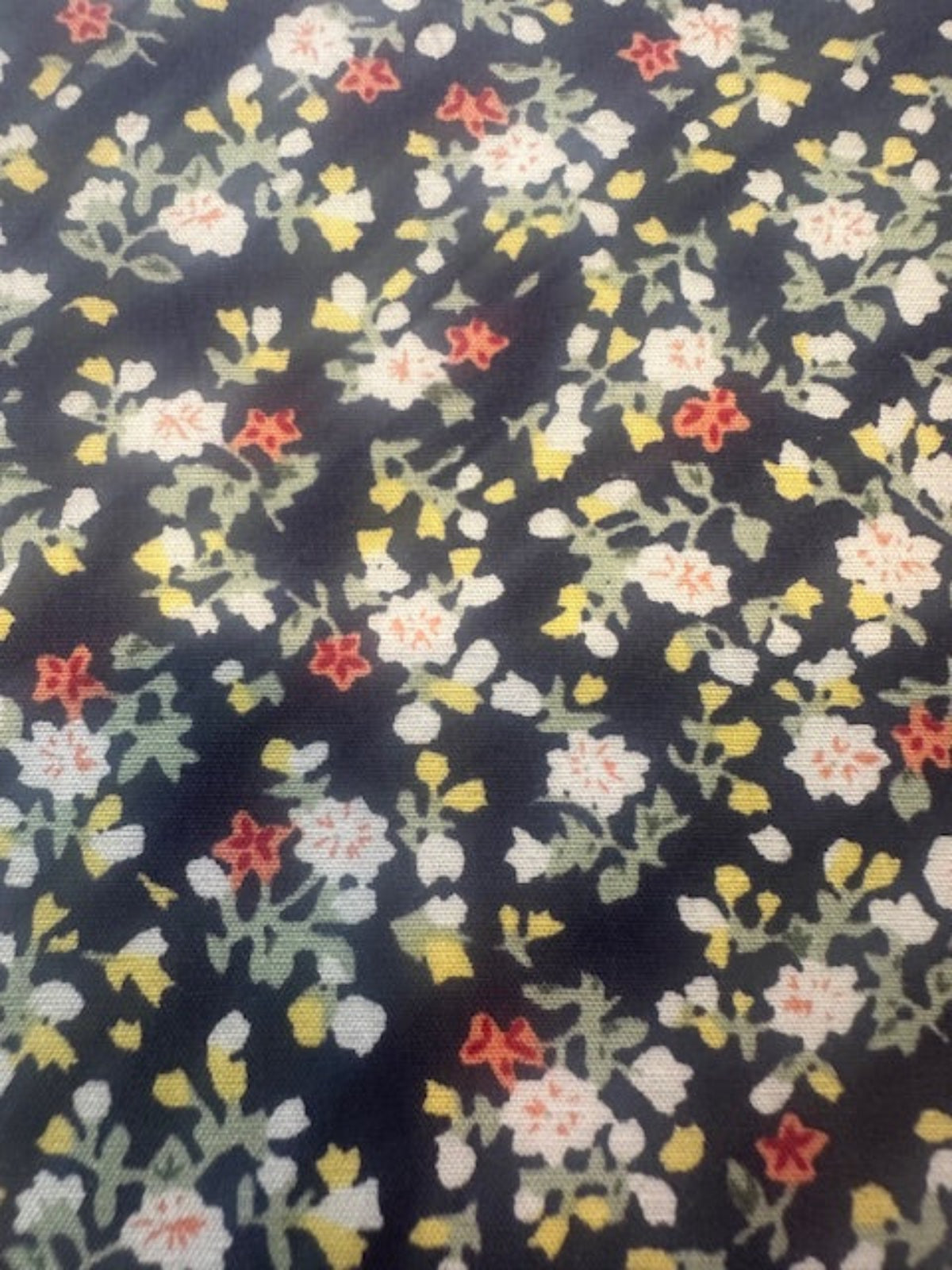 Ditsy Floral on Navy Cotton Poplin