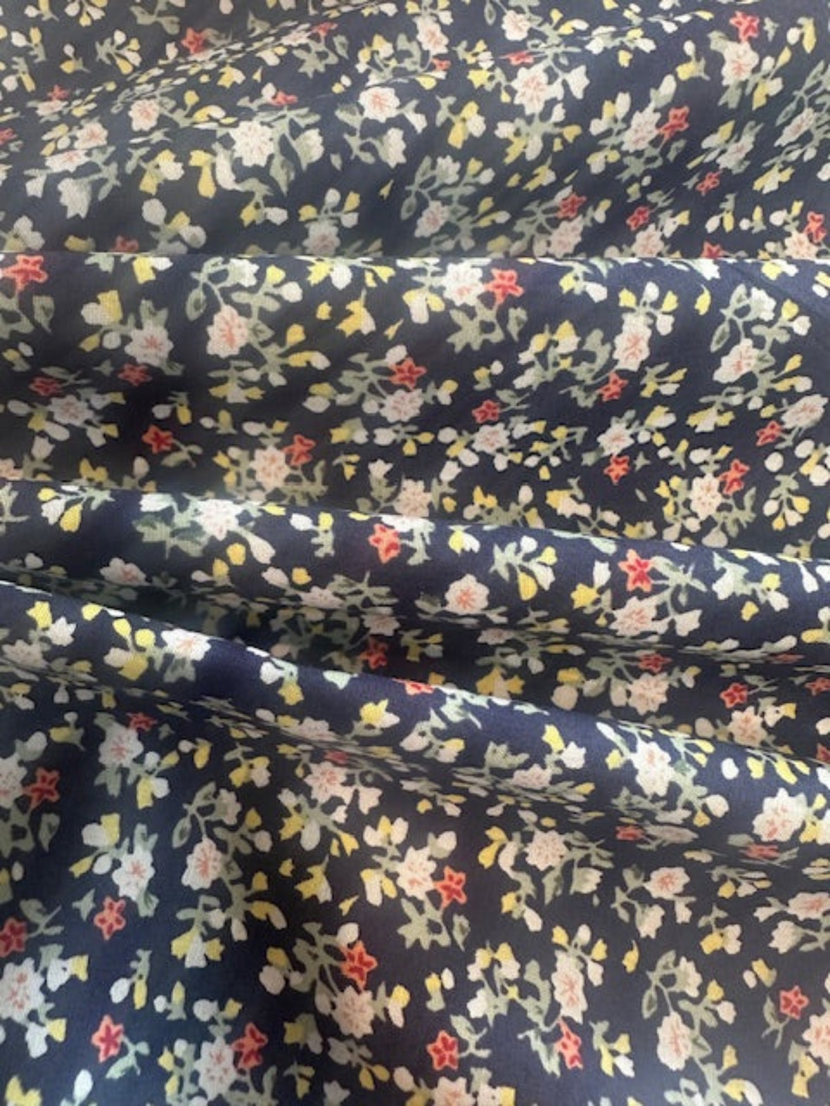 Ditsy Floral on Navy Cotton Poplin