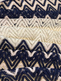 Navy/White Chevron Crochet Knit
