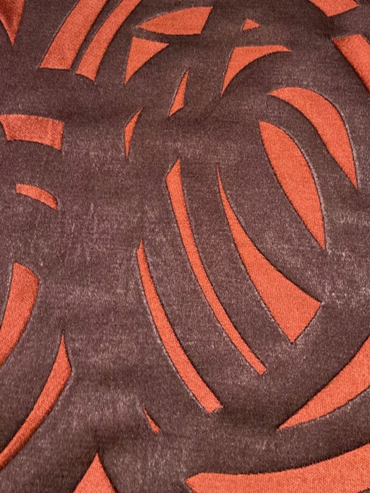 Red/Dark Amethyst Graphic Spiral “Harlequin – Vortex” – Bold Furnishing Fabric