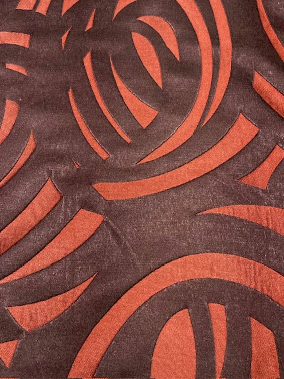 Red/Dark Amethyst Graphic Spiral “Harlequin – Vortex” – Bold Furnishing Fabric