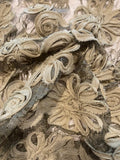 Olive Ribboned Flower Design on Lace
