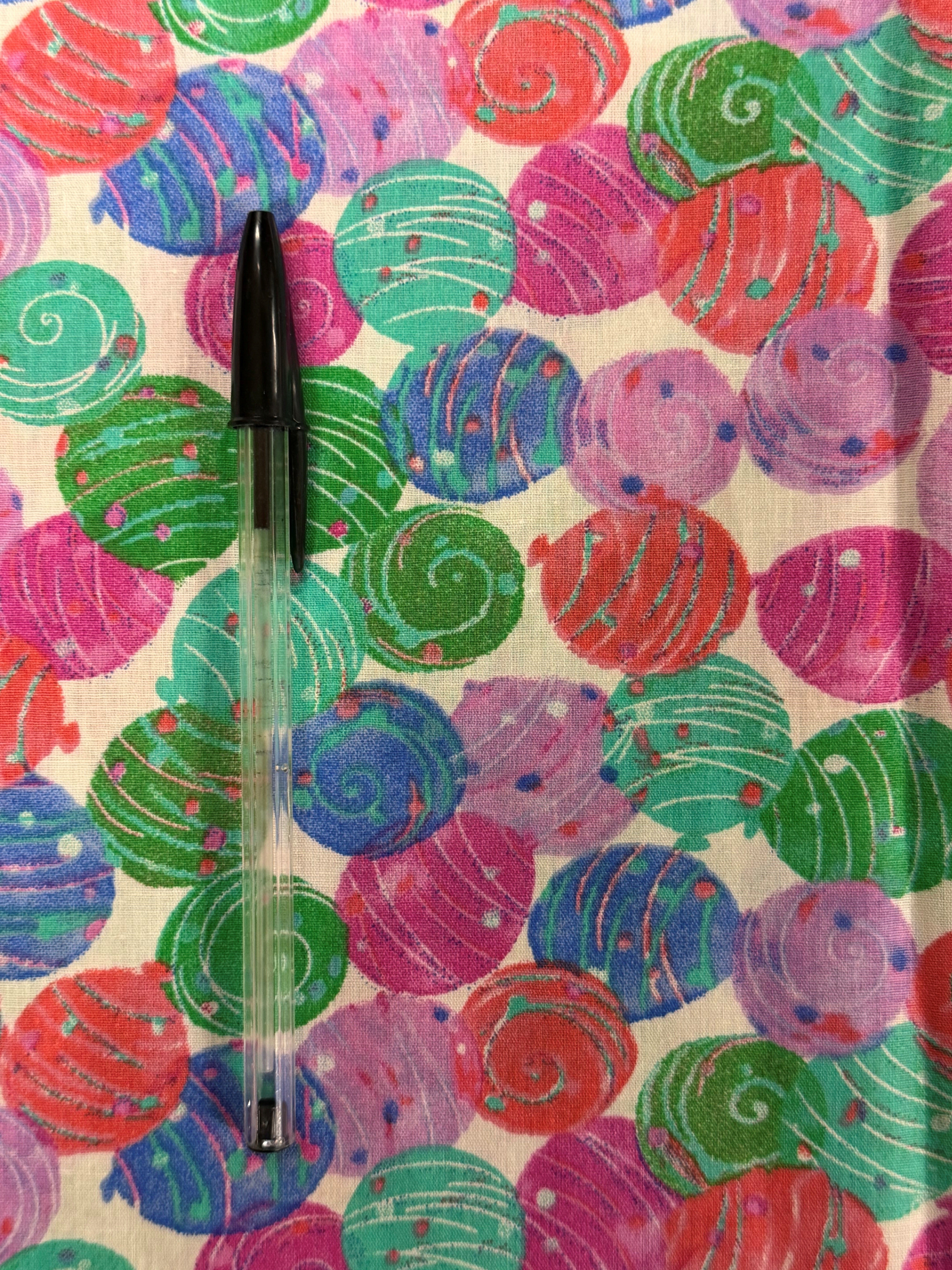 100% Cotton Fabric with Colourful Balloon Pattern – Lightweight & Elegant