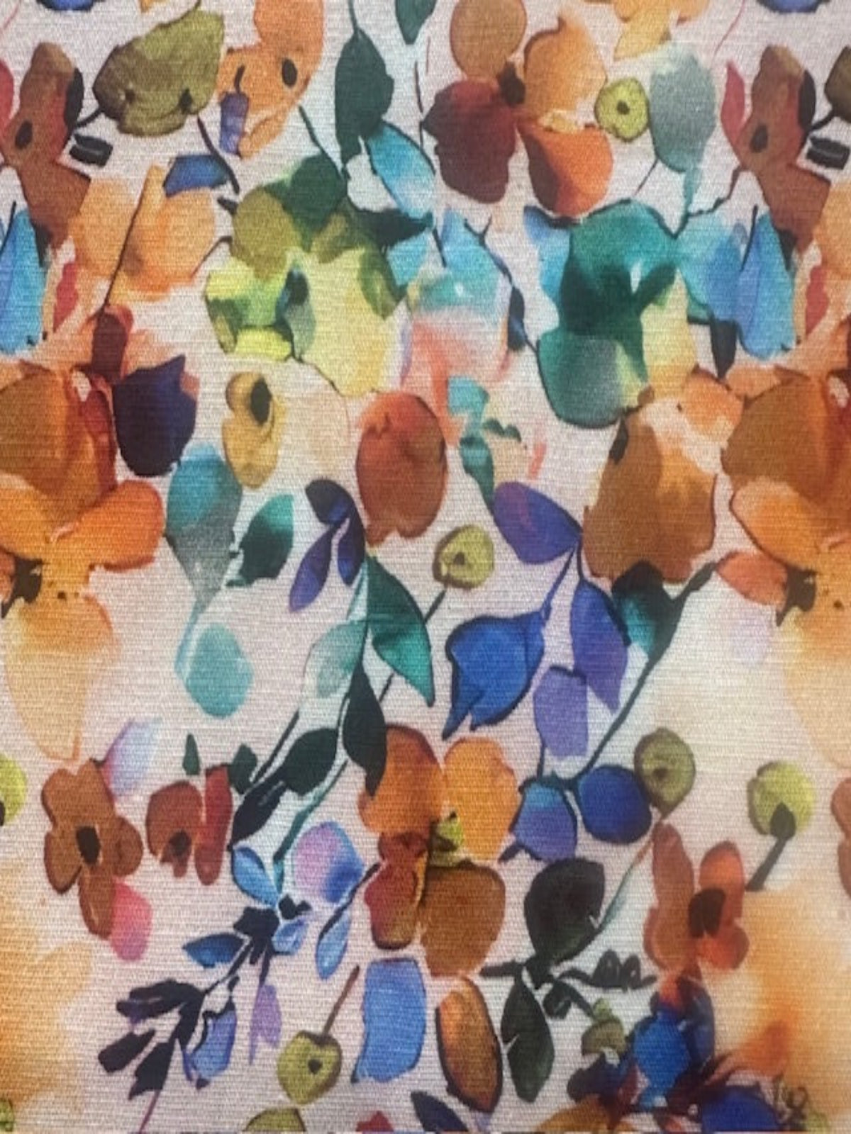 Orange, Blue & Lemon Floral on Cotton Lawn – Fresh & Vibrant
