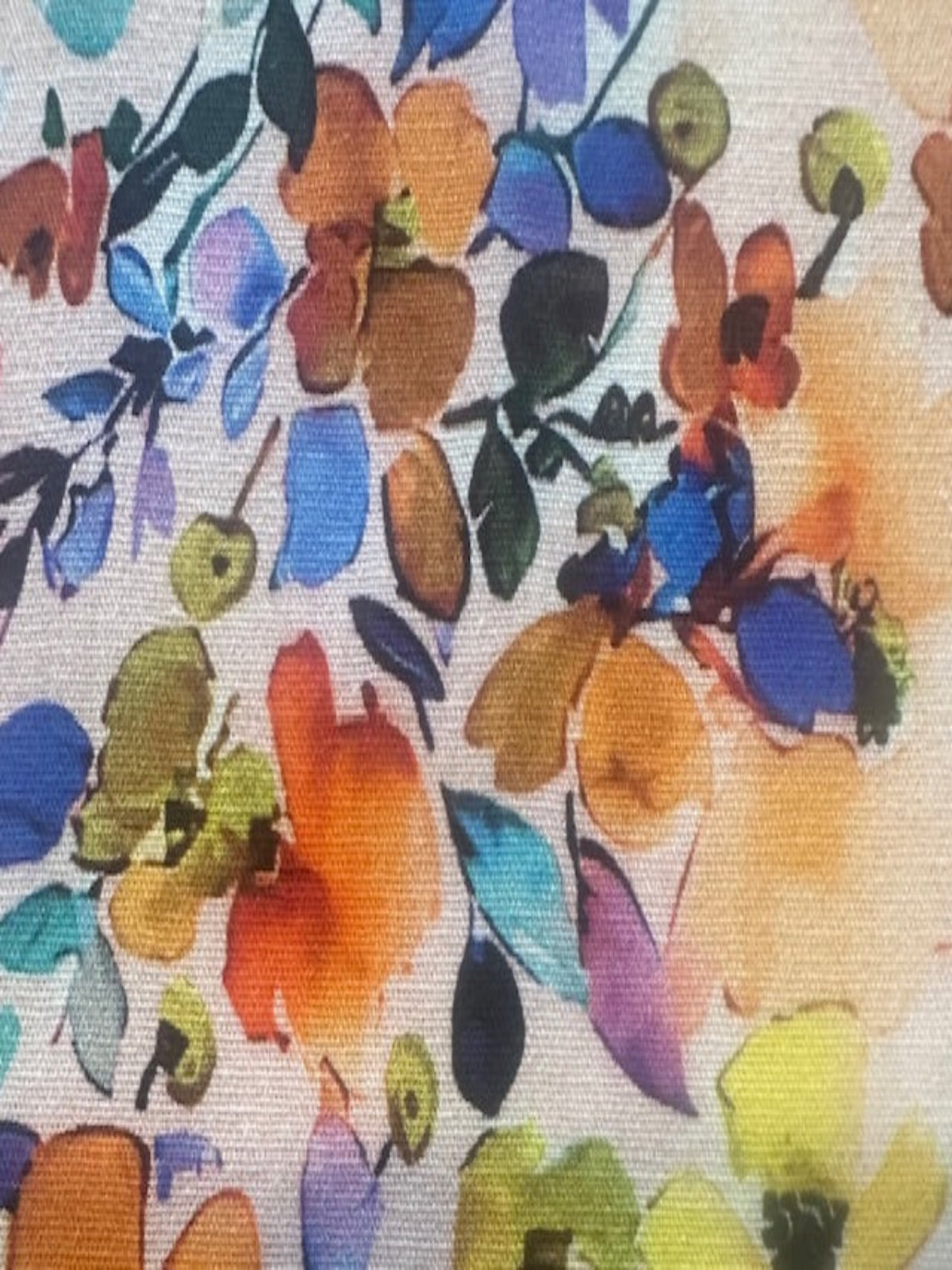 Orange, Blue & Lemon Floral on Cotton Lawn – Fresh & Vibrant