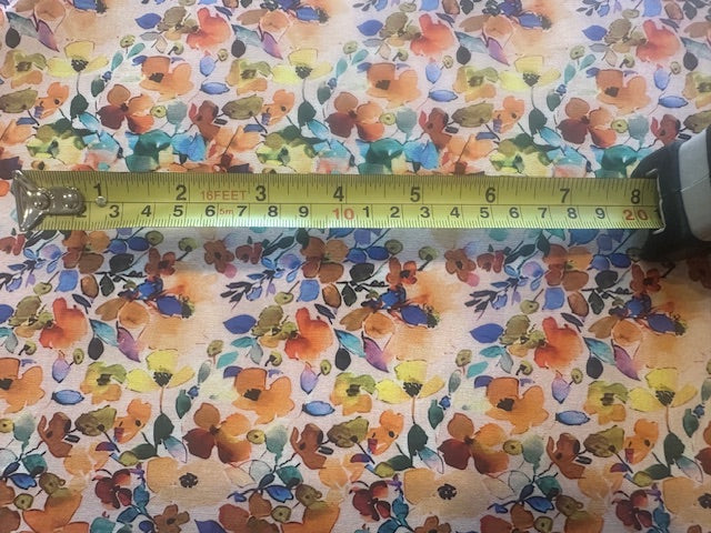 Orange, Blue & Lemon Floral on Cotton Lawn – Fresh & Vibrant