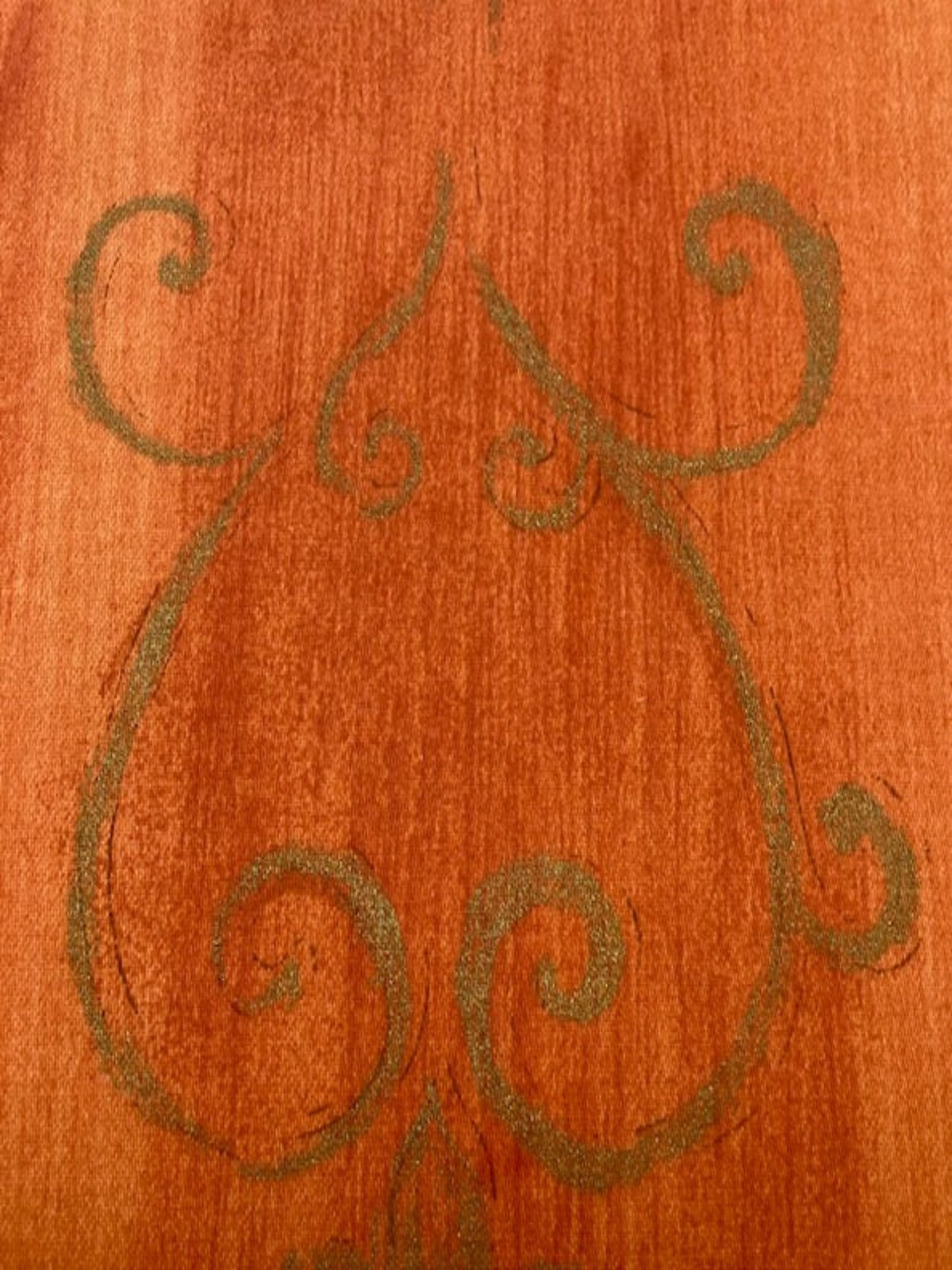 Tones of Orange with Gold Print on Cotton