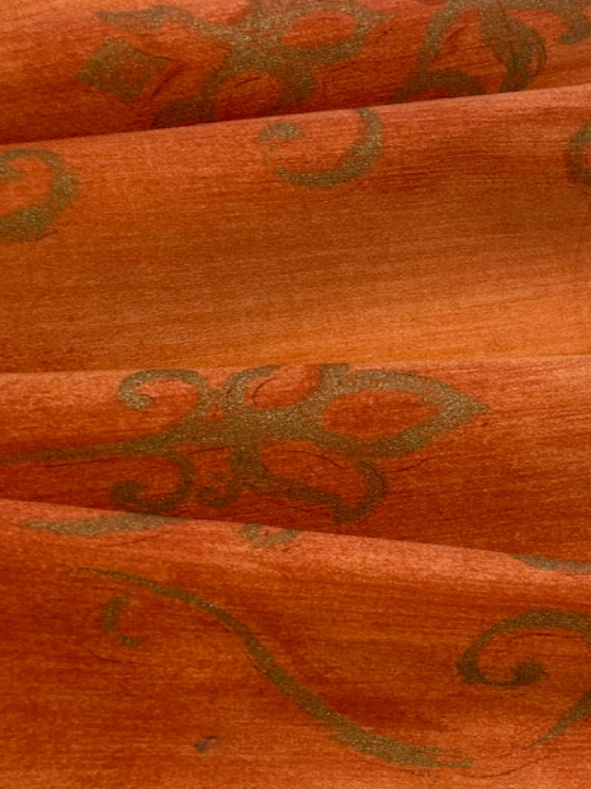 Tones of Orange with Gold Print on Cotton